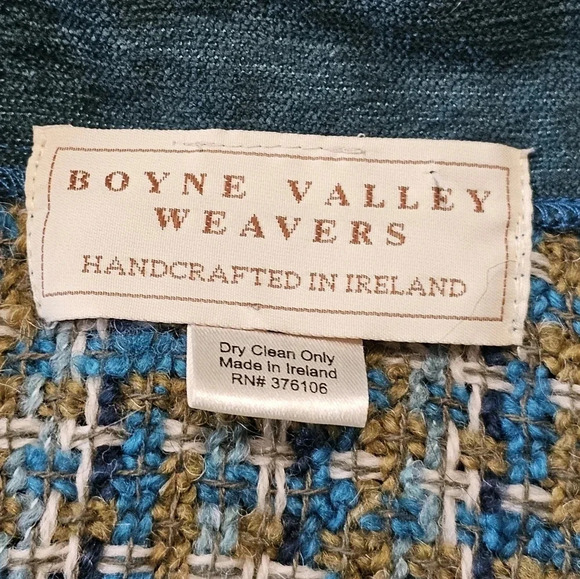 Boyne Valley Weavers Ireland Large Green Wool Vintage Zip Up Tweed Coat Cottage - Picture 4 of 7
